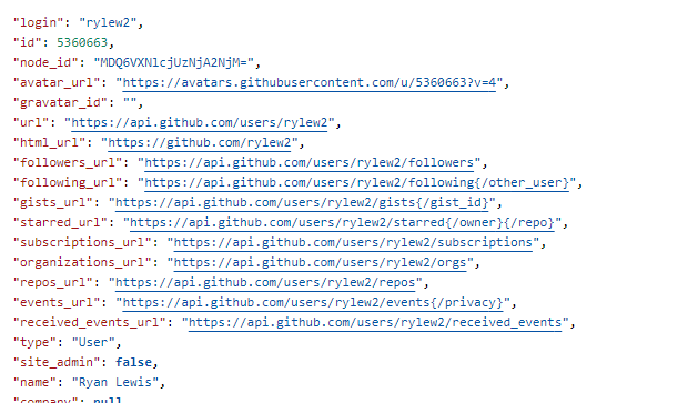 An example HATEOAS hyperlinks to all the API endpoints
